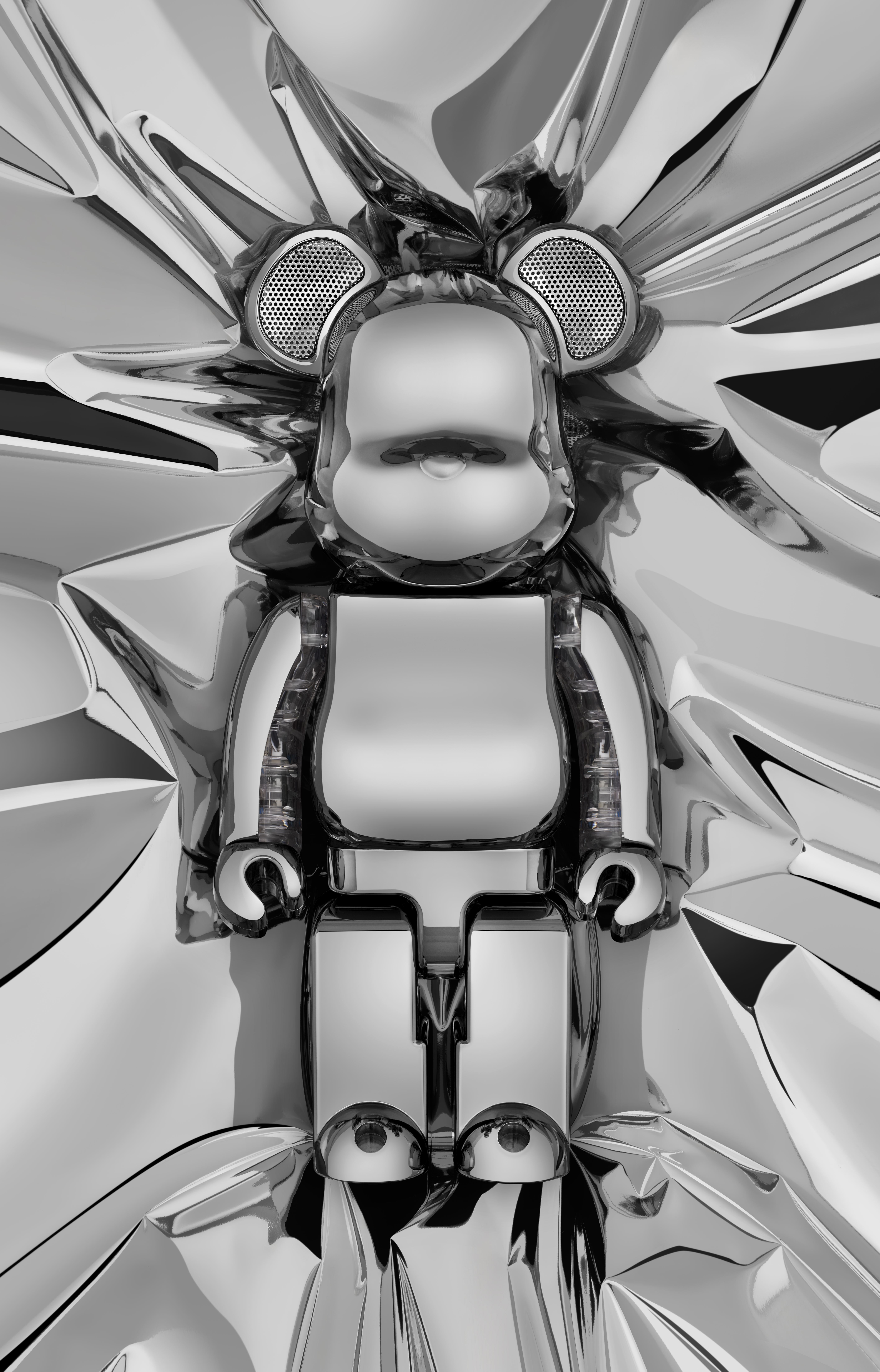 Chrome Collection — Silver abstract ripple